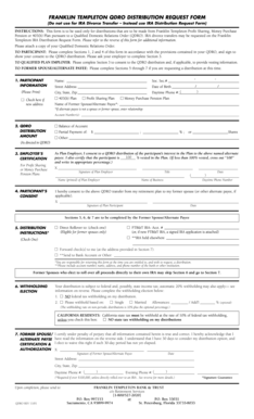 Franklin Templeton QDRO Distribution Request Form