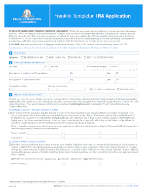 Franklin Templeton IRA Application