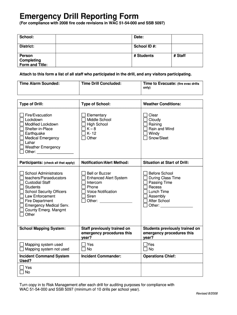 Emergency Drill Reporting Form 25-25 - Fill and Sign Printable In Emergency Drill Report Template