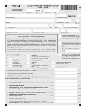 Maine Corporate Income Tax Return