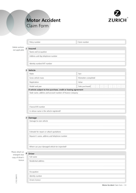 Motor Accident Claim Form