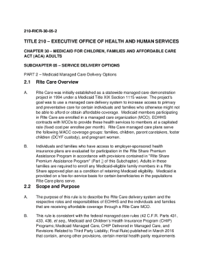 Subchapter 05 - Service Delivery OptionsState Regulations