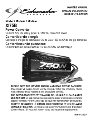 Shumacher power inverters owner's manual