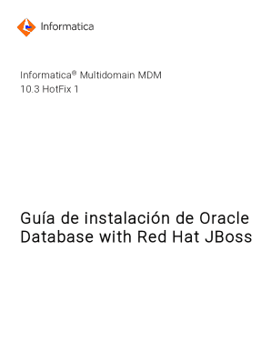 Informatica multidomain mdm - 10.3 hotfix 1 - gua de instalacin de oracle database with red hat jboss - (spanish). gua de instalacin de oracle database with red hat jboss