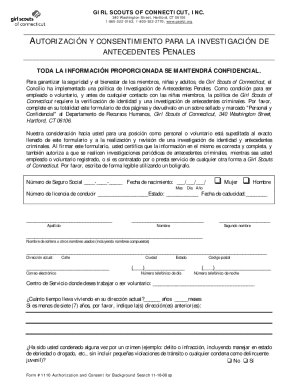 Autorizacin y consentimiento para la investigacion de antecedentes penales. rellene este formulario para autorizar a la gsofct a realizar una verificacin de antecedentes.