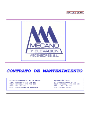 Contrato de mantenimiento