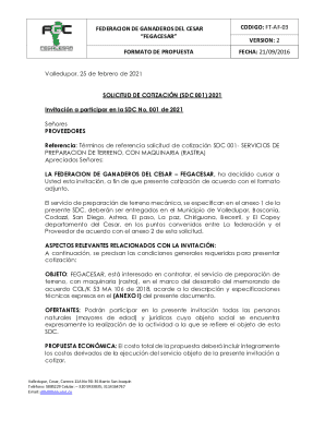 Ft-af-03 version: 2 formato de propuesta ...