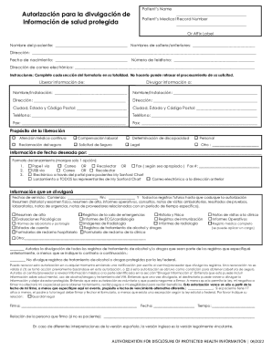 Authorization for disclosure of protected health information. 04/2022