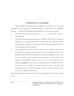 Conditional Use Permit Doc Template | pdfFiller
