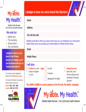 I pledge to have my voice heard this election!