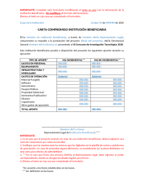 Cartas de compromiso entidad(es) asociada(s)