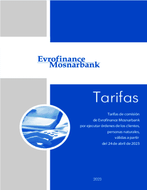Tarifas de comisiones para clientes corporativos versin ...