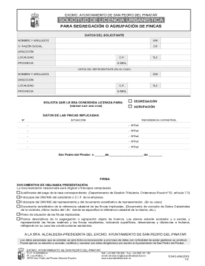 Solicitud de licencia de segregacin, ...