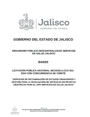 Servicios de dictaminacin de estados financieros y gestin para la divulgacin de artculos en revistas cientficas para el opd servicios de salud jalisco