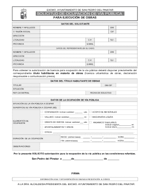 Solicitud de ocupacin de va pblica