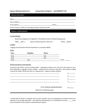 Expense Reimbursement Form