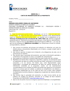 Carta de postulacin, declaracin y compromiso