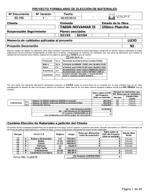 Proyecto formulario de eleccin de materiales