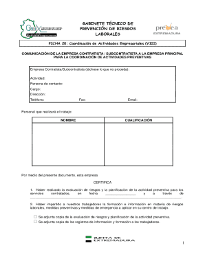 La coordinacin de actividades empresariales ...