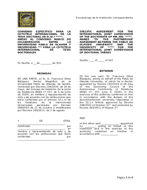 Convenio especfico para la realizacin de tesis doctoral en ...