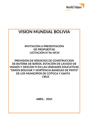 Vision mundial bolivia invitacion a presentacion de propuestas ...