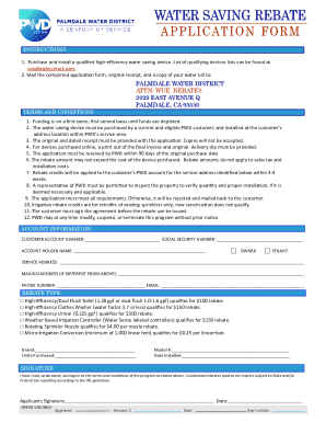 Water saving rebate