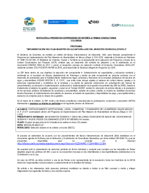 Invitacin a presentar expresiones de inters a firmas consultoras