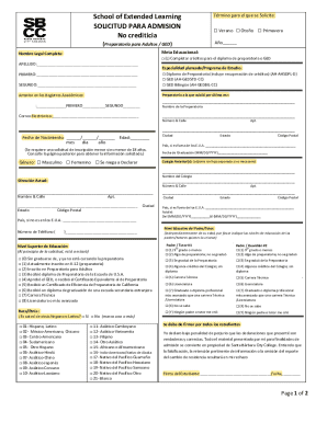 School of extended learning solicitud para ...