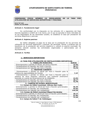 Ordenanza fiscal nmero 15, reguladora de la tasa por ...