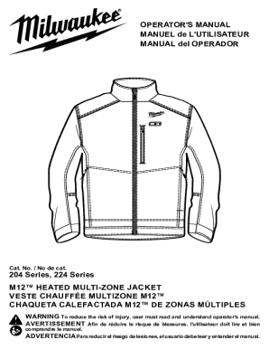 Milwaukee 204 series operator's manual