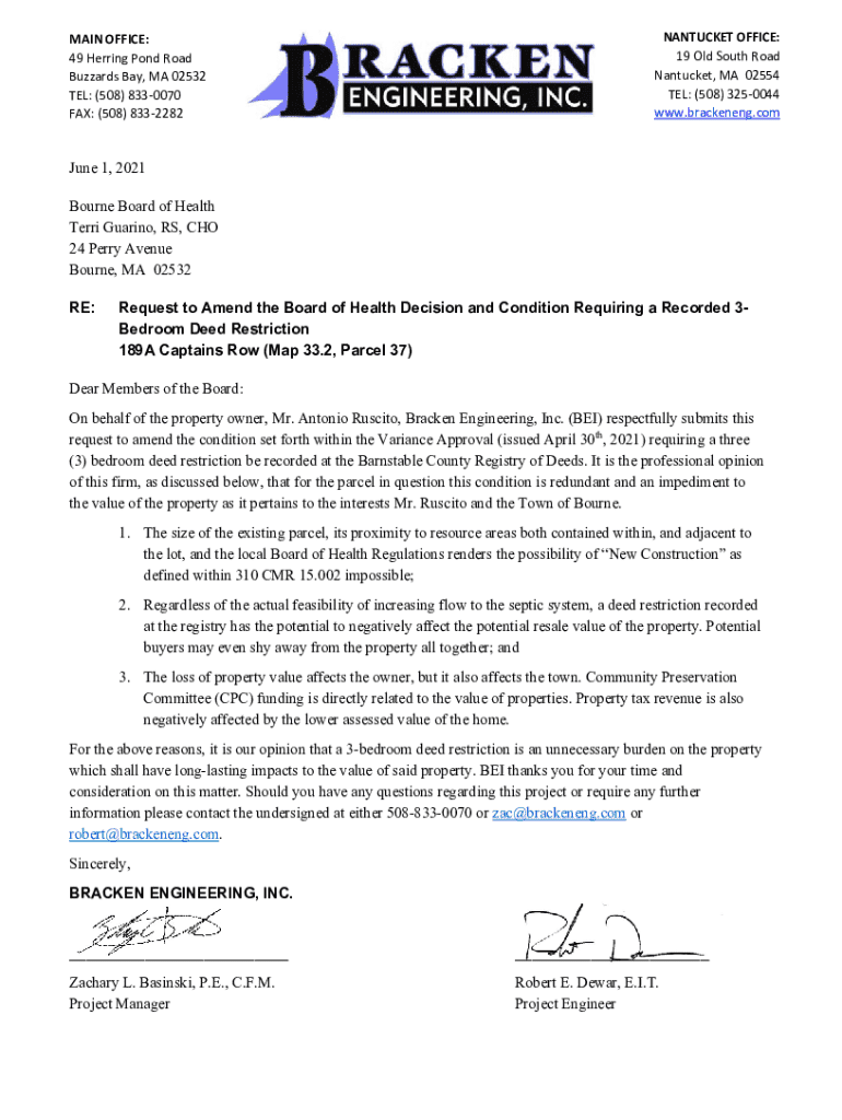 Fillable Online BoH No Deed Restriction Letter Fax Email Print 