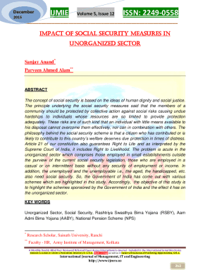 IMPACT OF SOCIAL SECURITY MEASURES IN