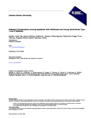 Diabetes Complications among Inpatients with Childhood ...