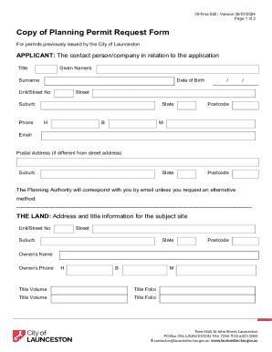 Planning Permit Request Form