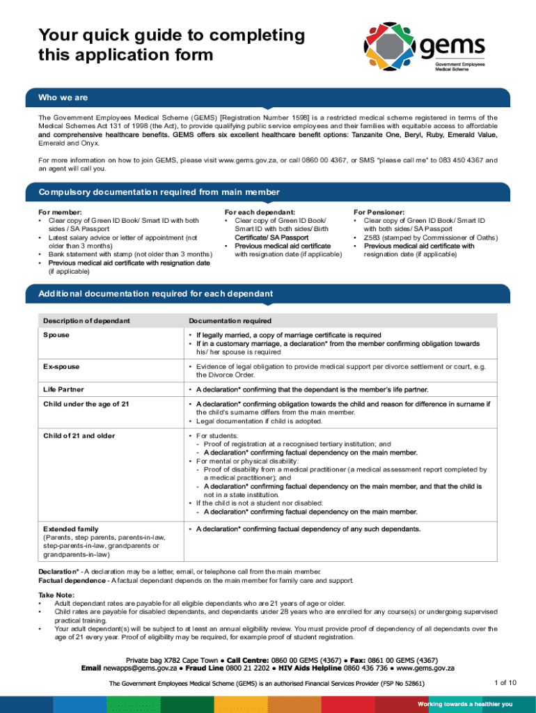 GEMS Membership Application Form Blank Fillable Template Fill Out 