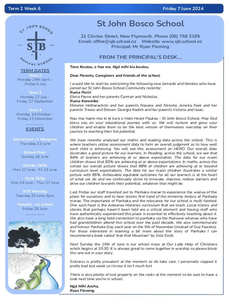 Fillable Online Calendar St John Bosco School Fax Email Print pdfFiller