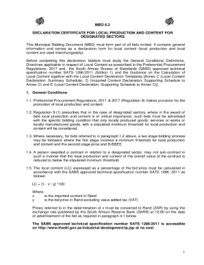 Regulations, 2017 and the South African Bureau of Standards (SABS) approved technical