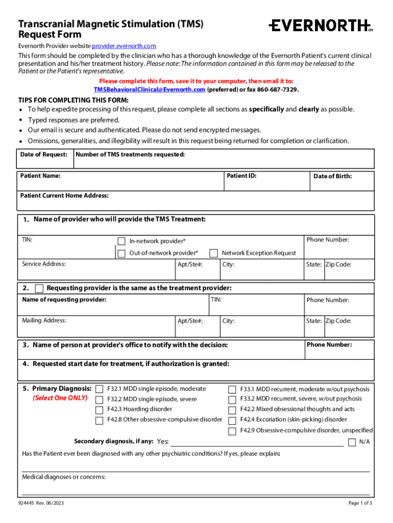 tennessee-transcranial-magnetic-stimulation-form Preview on Page 1