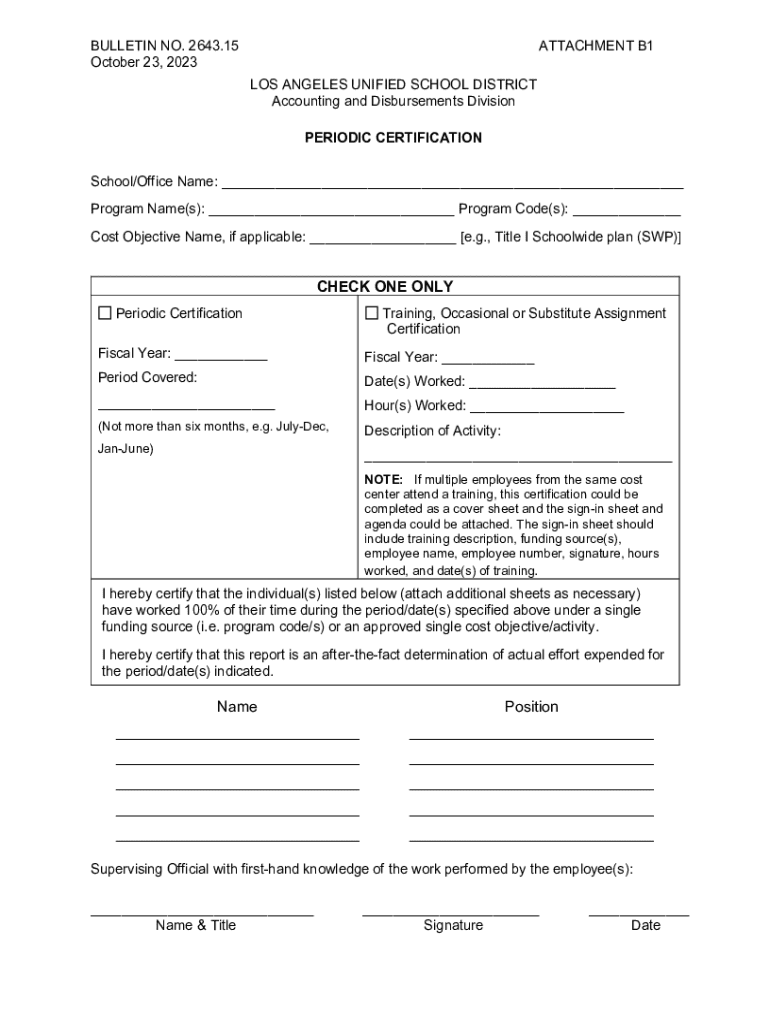 bulletin no 2643 15 - Los Angeles Unified School District Preview on Page 1