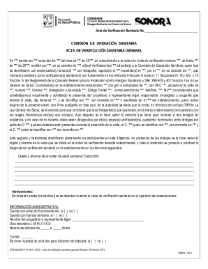Acta de verificacin sanitaria para almacenes de ...