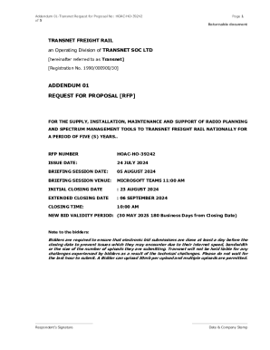 Fillable Online Transnet Rfp Hoac-ho-39242: Radio Planning & Spectrum ...