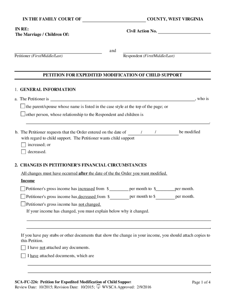The Marriage Children Of: Civil Action No and PETITION Preview on Page 1