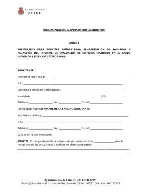 Documentacin a aportar con la solicitud anexo i ...