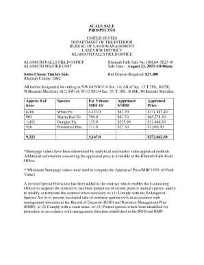 Swiss Cheese Timber Sale Prospectus. Timber Sale