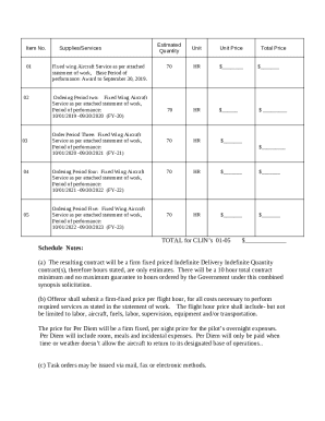 Fixed wing Aircraft Service as per attached statement of work,Base Period of performance: Award to September 30, 2019