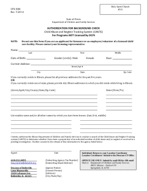 AUTHORIZATION FOR BACKGROUND CHECK for Foster ...