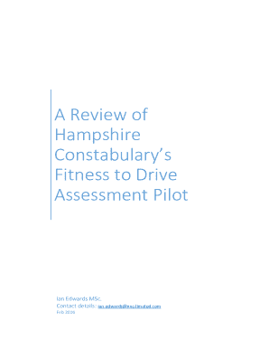 A Review of Hampshire Constabularys Fitness to Drive Assessment Pilot