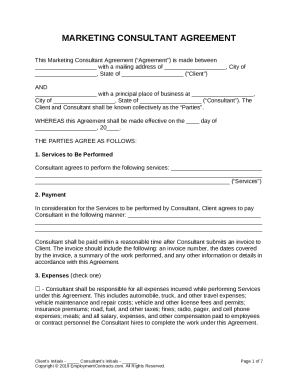 Marketing Consultant Agreement