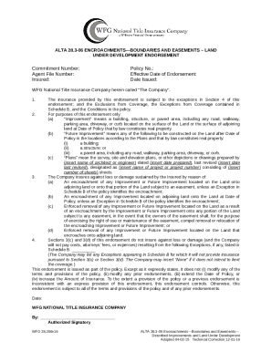 ALTA Endorsement 28.3-06 (Encroachments - Boundaries ...