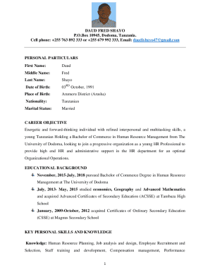DAUD FRED SHAYO P.O.Box 10945, Dodoma, Tanzania. ...